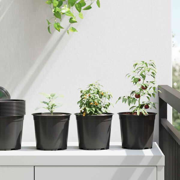 vidaXL Blumentopf 200 pcs Schwarz &Oslash; 15 x 13 cm Kunststoff