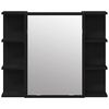 vidaXL Badezimmerm&ouml;bel-Set mit Regal 3 pcs Schwarz 30 x 30 x 179,5 cm