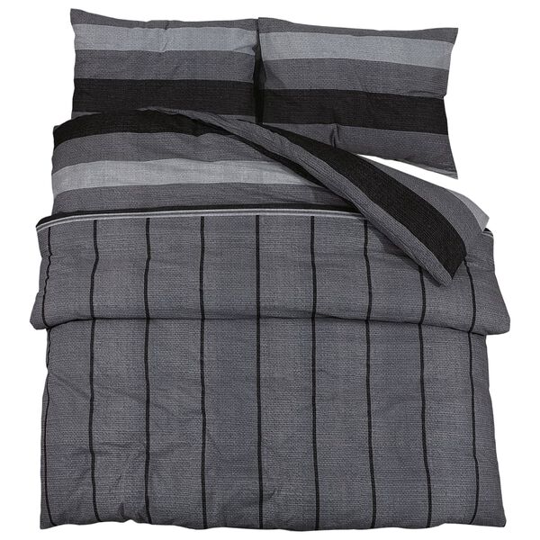 vidaXL Bettw&auml;sche-Set Dunkelgrau 200x200 cm Baumwolle