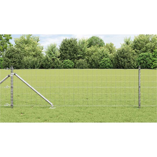 vidaXL Zaun mit Pfosten Silber 0,4 x 50 m Stahl
