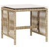 vidaXL 9-tlg. Garten-Essgruppe mit Kissen Beige Poly Rattan