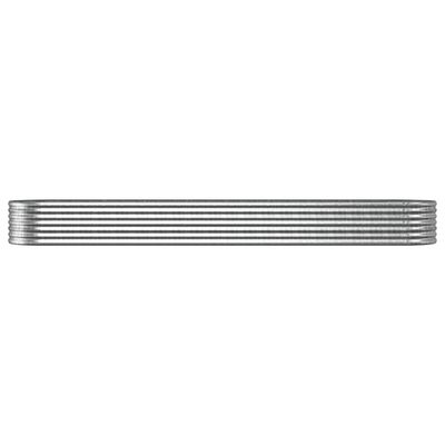 vidaXL Hochbeet Pulverbeschichteter Stahl 368x80x36 cm Silbern