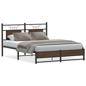 vidaXL Bettgestell ohne Matratze Braun Eiche 137x190 cm Holzwerkstoff
