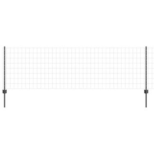 vidaXL Euro-Zaun mit Pfosten 10 x 0,8 m PVC-beschichteter Stahl Grau