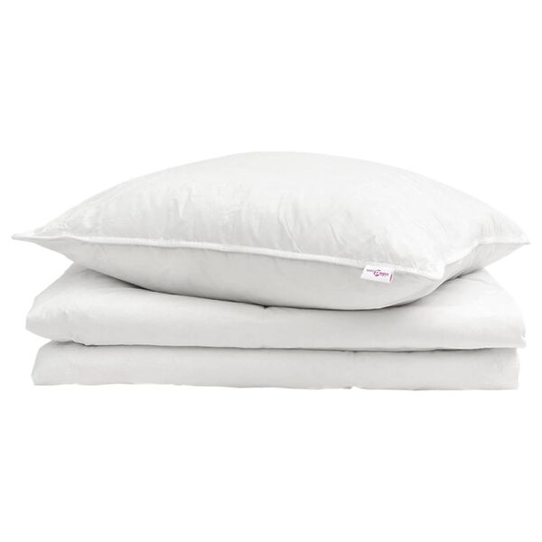 vidaXL Sommerdecke mit Kissen 2 pcs Wei&szlig; Daunenfeder
