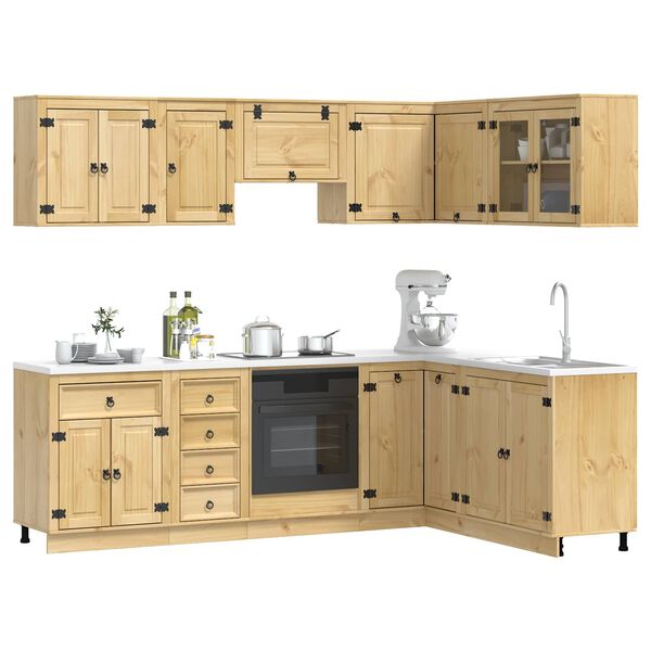 vidaXL Schrank mit Schubladen 10 pcs Honig Massives Kiefernholz