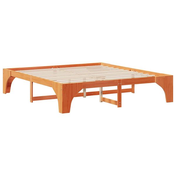vidaXL Bettrahmen Braun 180 x 200 cm Massives Kiefernholz