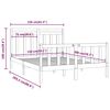 vidaXL Massivholzbett Grau Kiefer 150x200 cm
