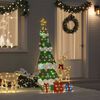vidaXL Beleuchteter Weihnachtsbaum mit 3 Geschenkboxen 2D Warm Wei&szlig;