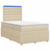 vidaXL LED Boxspringbett mit Matratze Creme 120 x 190 cm Stoff