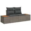 vidaXL Garten-Sofa-Set mit Kissen 6 pcs Grau Poly Rattan