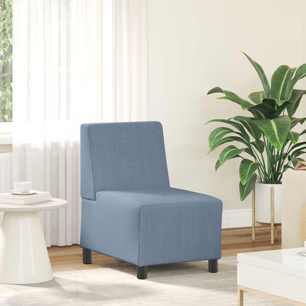 vidaXL | Modulares Armfreies Sofa | Blau 55 x 74 x 82 cm Cordstoff