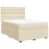 vidaXL Boxspringbett mit Matratze Creme 140x200 cm Stoff
