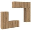 vidaXL TV-Wandm&ouml;bel Wandmontiert 5 pcs Artisan-Eiche Holzwerkstoff