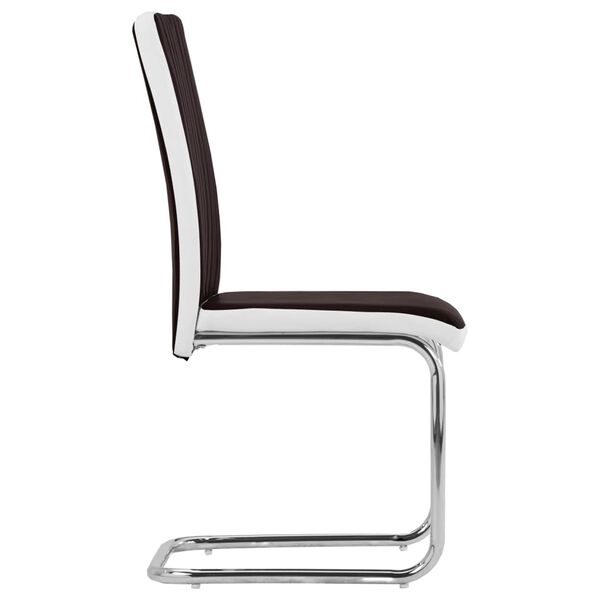 vidaXL Freischwinger 2 Stk. Braun Kunstleder