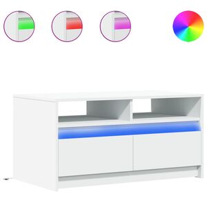 vidaXL LED-Couchtisch Wei&szlig; Holzwerkstoff