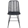 vidaXL Esszimmerstuhl 2 pcs Schwarz 44 x 47 x 85 cm Rattan und Eisen
