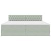 vidaXL Bett mit Stauraum und LED mit LED Hellgrau 200 x 200 cm Samt