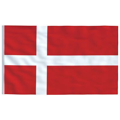 vidaXL Flagge Dänemarks mit Mast 5,55 m Aluminium