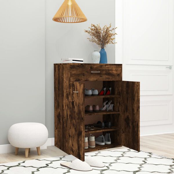 vidaXL Schuhschrank R&auml;uchereiche 60x35x84 cm Holzwerkstoff