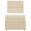 vidaXL Boxspringbett mit Matratze Creme 90x200 cm Stoff