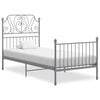 vidaXL Bettgestell Grau Metall 90x200 cm