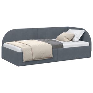 vidaXL Eckbettgestell Dunkelgrau 80 x 200 cm Samt