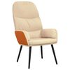 vidaXL Relaxsessel mit Hocker Cremewei&szlig; Stoff