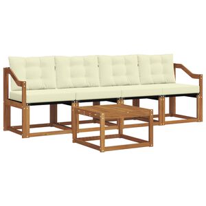 vidaXL Outdoor-Sofagarnitur 5 stk. Natur und Creme