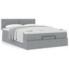 vidaXL Ottoman-Bett mit Matratze Hellgrau 140x200 cm Stoff