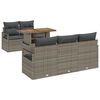 vidaXL Garten-Sofa-Set mit Speicher 6 pcs Grau Poly Rattan