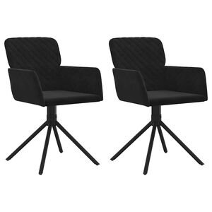 vidaXL Esszimmerst&uuml;hle 2 Stk. Drehbar Schwarz Samt