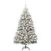 vidaXL K&uuml;nstlicher Weihnachtsbaum Gr&uuml;n und Wei&szlig; 180 cm PVC und Metall