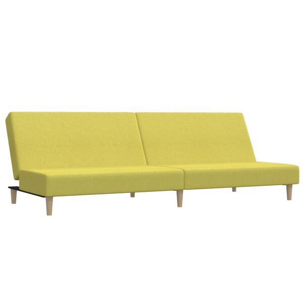 vidaXL Schlafsofa 2-Sitzer Gr&uuml;n Stoff