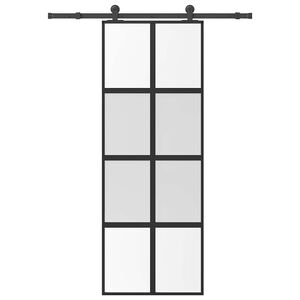 vidaXL Schiebet&uuml;r mit Beschlag 76x205 cm Hartglas & Aluminium