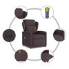 vidaXL Massagesessel Elektrisch Dunkelbraun Stoff