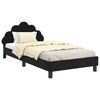 vidaXL Kinderbettgestell mit Kopfteil Schwarz 90 x 190 cm Samt