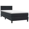 vidaXL Boxspringbett mit Matratze Schwarz 100x220 cm Samt