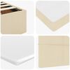 vidaXL Ottoman-Bett mit Matratze & LEDs Creme 120x200 cm Stoff