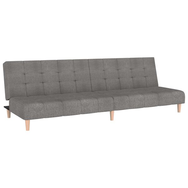 vidaXL Schlafsofa 2-Sitzer mit Fu&szlig;hocker Hellgrau Stoff
