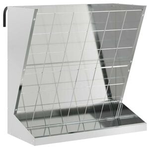 vidaXL Heu Futterspender Silber 71 x 33 x 70 cm 5 kg Verzinkter Stahl