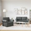 vidaXL Sofa 120cm 2 pcs Dunkelgrau Metall