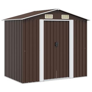 vidaXL Ger&auml;teschuppen Braun 204x132x186 cm Stahl
