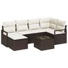 vidaXL Sofa Set 7 Stk. Braun und Creme Poly-Rattan