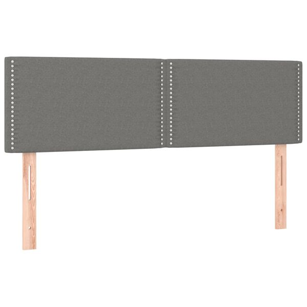 vidaXL LED Kopfteil Dunkelgrau 144x5x78/88 cm Stoff