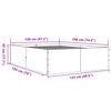 vidaXL Bettgestell Braun Eichen-Optik 120x190 cm Holzwerkstoff