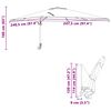 vidaXL Gartenparasol Terrakotta 248,5 x 247,5 x 160 cm Stoff