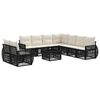vidaXL Gartensofa-set 10 pcs Schwarz und Cremewei&szlig; Poly-Rattan