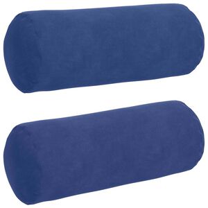 vidaXL Bolsterkissen 2 St&uuml;ck Polizeiblau &Oslash; 15 x 40 cm Cordstoff