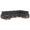 vidaXL Gartensofa-set 8 stk. Grau und Dunkelgrau Poly-Rattan